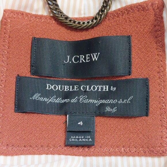 J Crew Double Cloth Wool Blend Double Breasted Coat Women's Size 4 Italy Pockets - Picture 7 of 15